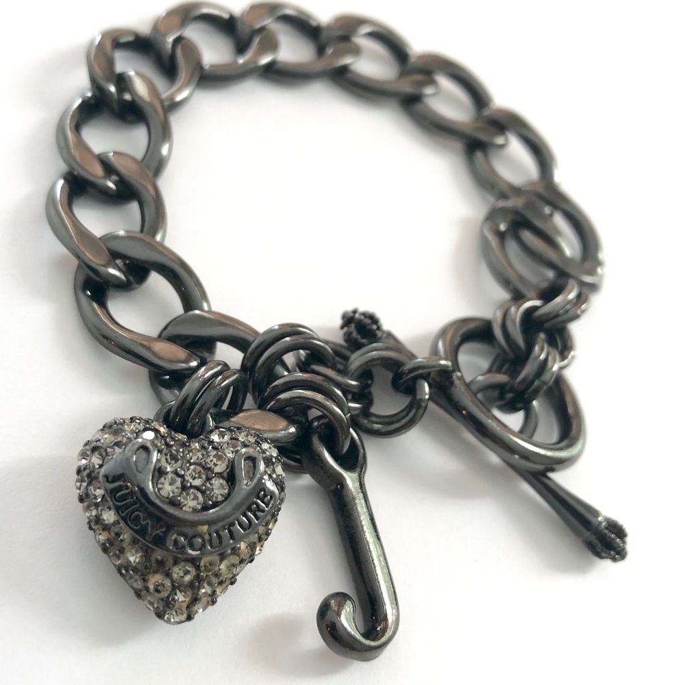 Gunmetal Juicy Couture Heart Bracelet
